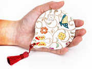 KINKARAOOBANA - Golden Flowers and Butterflies Hand Mirror