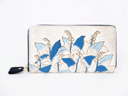 SUZURAN - Lily of the Valley (Blue) Zippered Long Wallet