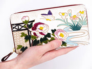 Japanese Peonies Zippered Long Wallet