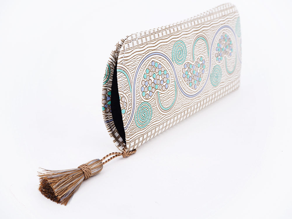 Silver Hearts (Mint Green) Eyeglasses Case