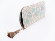 Silver Hearts (Mint Green) Eyeglasses Case