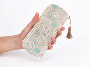 Silver Hearts (Mint Green) Eyeglasses Case