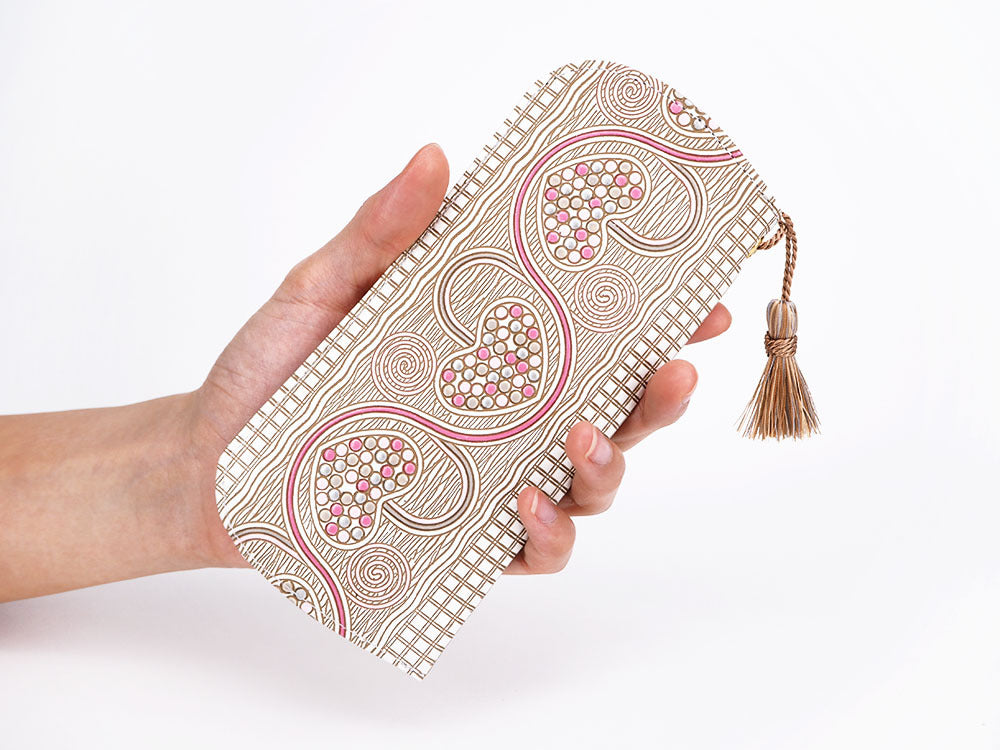 Silver Hearts (Mocha Pink) Eyeglasses Case