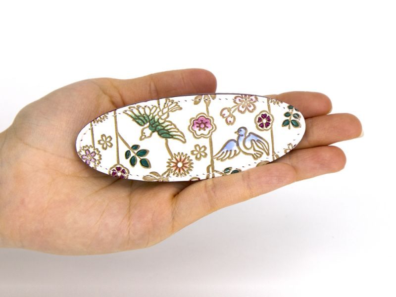 Birds and Cherry Blossoms Hair Clip