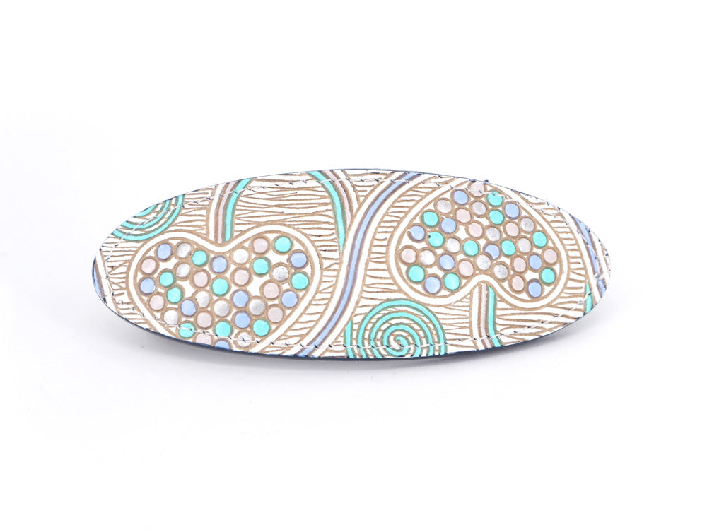 Silver Hearts (Mint Green) Hair Clip