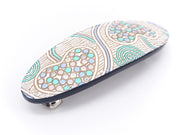 Silver Hearts (Mint Green) Hair Clip