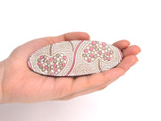 Silver Hearts (Mocha Pink) Hair Clip