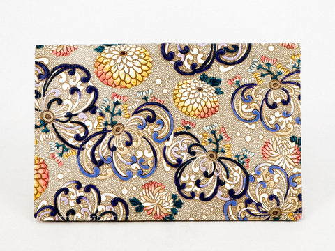 RANGIKU - Firework Chrysanthemums (Blue&Yellow) Passport Case