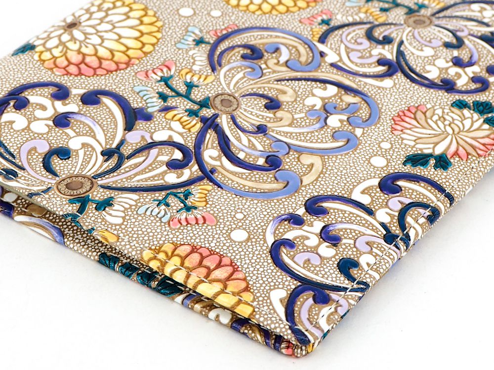 RANGIKU - Firework Chrysanthemums (Blue&Yellow) Passport Case