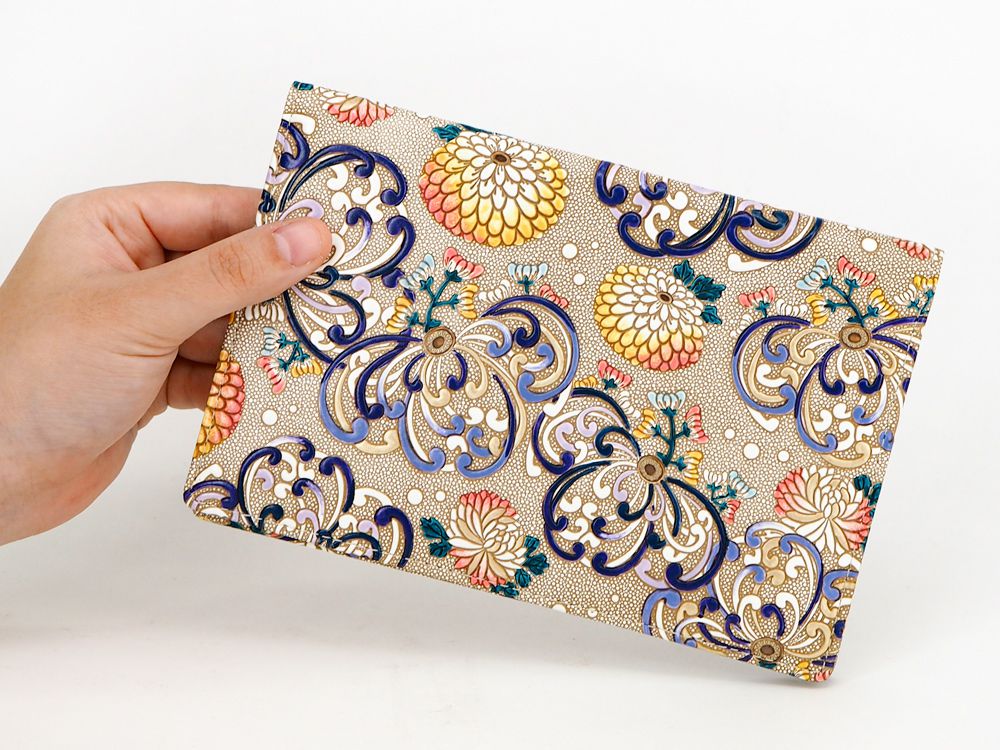 RANGIKU - Firework Chrysanthemums (Blue&Yellow) Passport Case