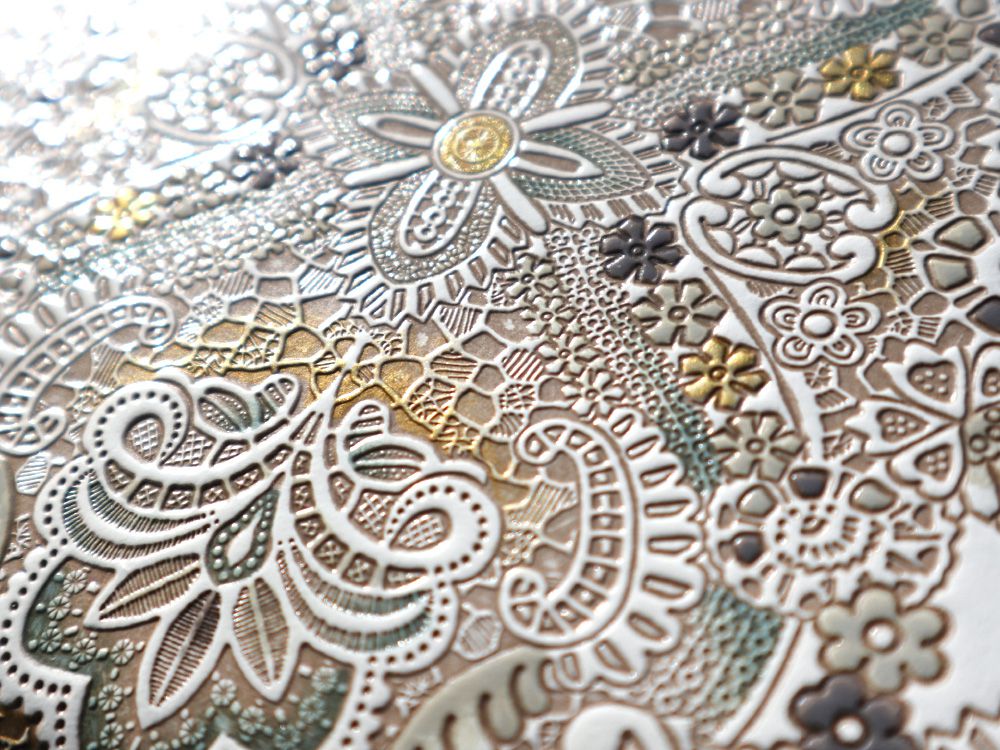 Antique Lace (Green) Zippered Long Wallet