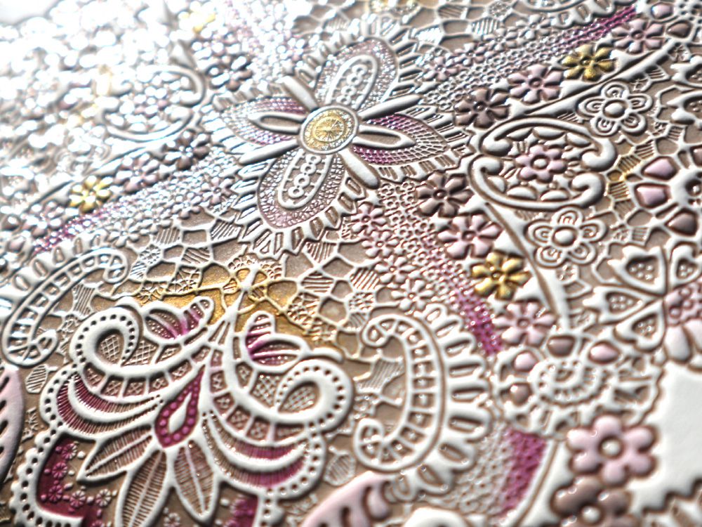 Antique Lace (Pink)  Square GAMAGUCHI Clasp Purse
