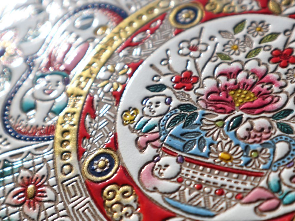 KARAKO - Chinese Dolls  Small GAMAGUCHI Trifold Wallet