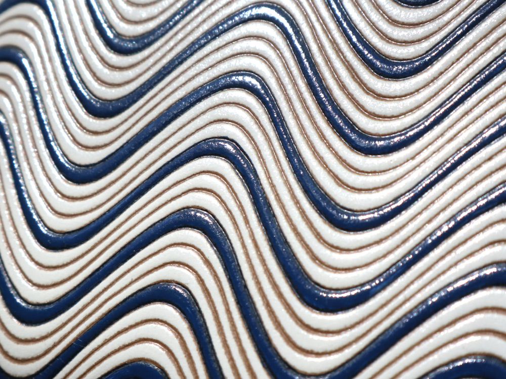 YOKONAMI Waves (Navy) Zip Around Bi-Fold Wallet