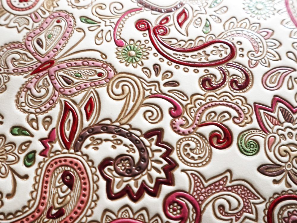 Paisley (Ruby) Small GAMAGUCHI Trifold Wallet