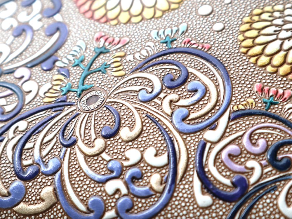 RANGIKU - Firework Chrysanthemums (Blue&Yellow) Business Card Case