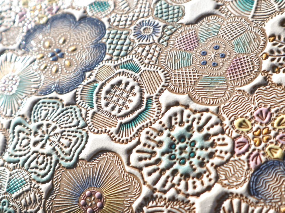 Spring Bloom (Blue) Zippered Long Wallet