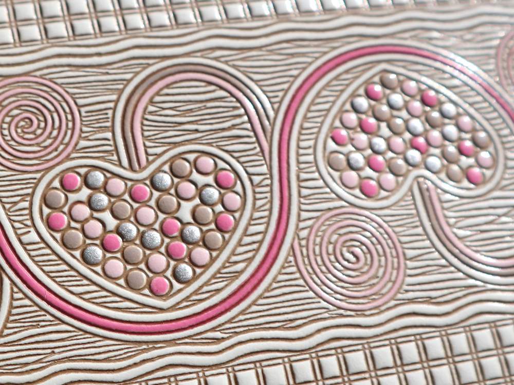 Silver Hearts (Mocha Pink) Hand Mirror