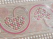 Silver Hearts (Mocha Pink) Hand Mirror
