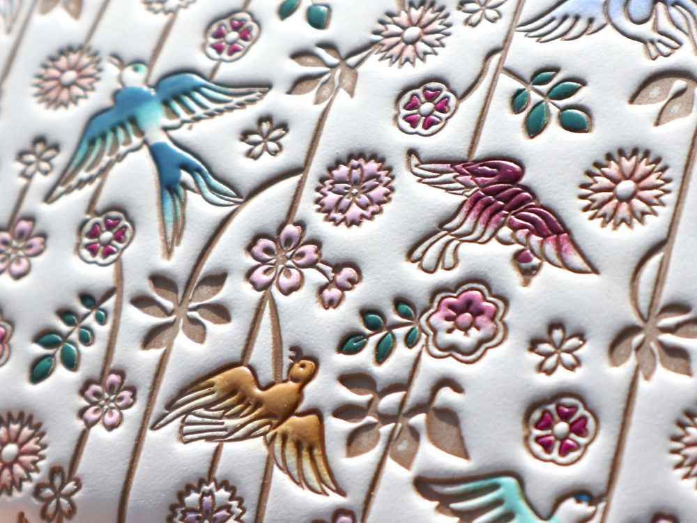 Birds and Cherry Blossoms Business Card Case