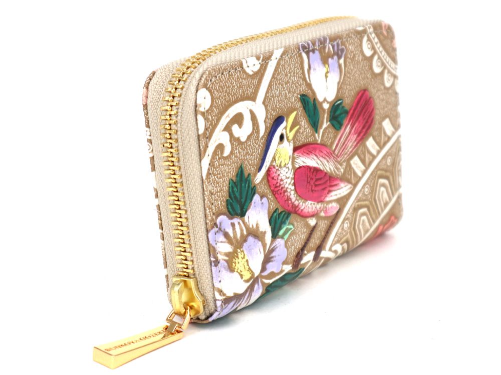 Pink Parrot Zippered Coin Purse