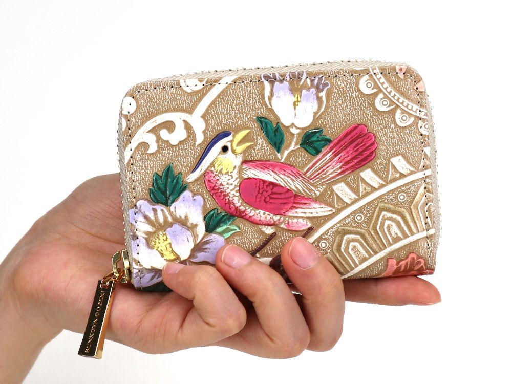 Pink Parrot Zippered Coin Purse