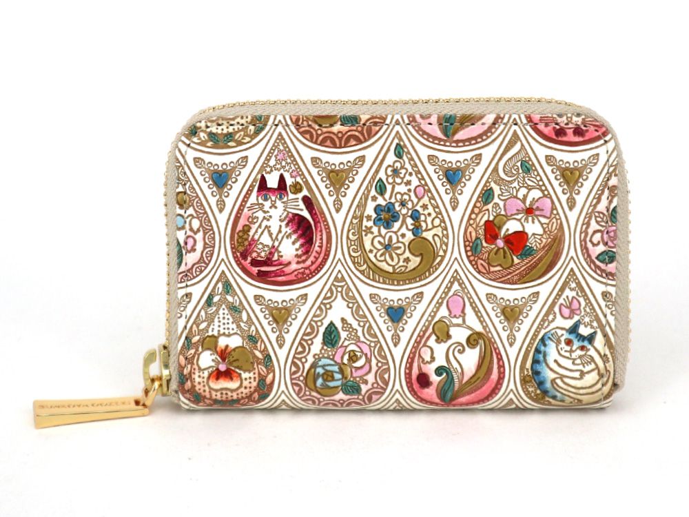 Flowers and Cats (Rose) Zippered Coin Purse