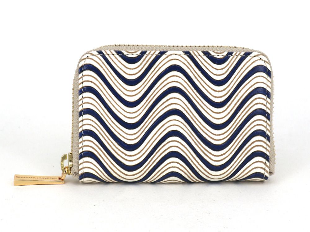 YOKONAMI Waves (Navy) Zippered Coin Purse