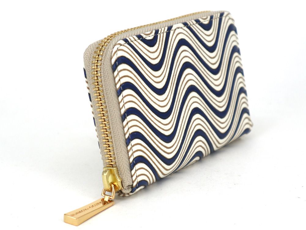 YOKONAMI Waves (Navy) Zippered Coin Purse