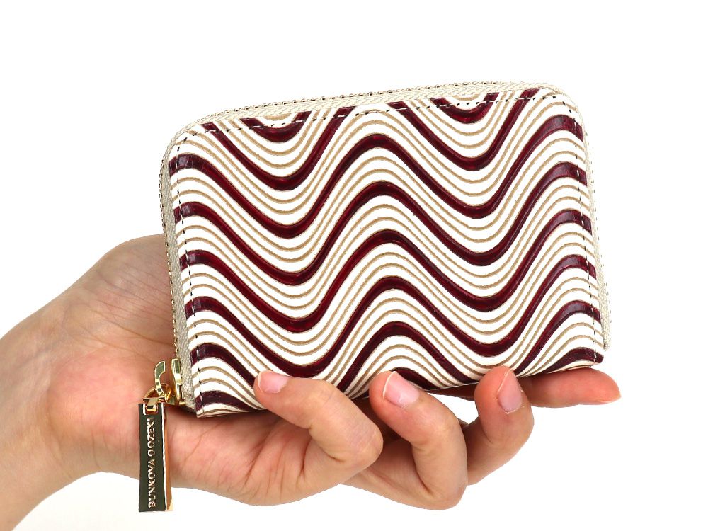 YOKONAMI Waves (Wine) Zippered Coin Purse