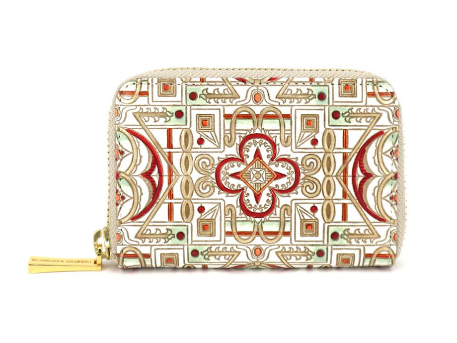 Miyabi (Red) Zippered Coin Purse | BUNKOYA OOZEKI | Handpainting