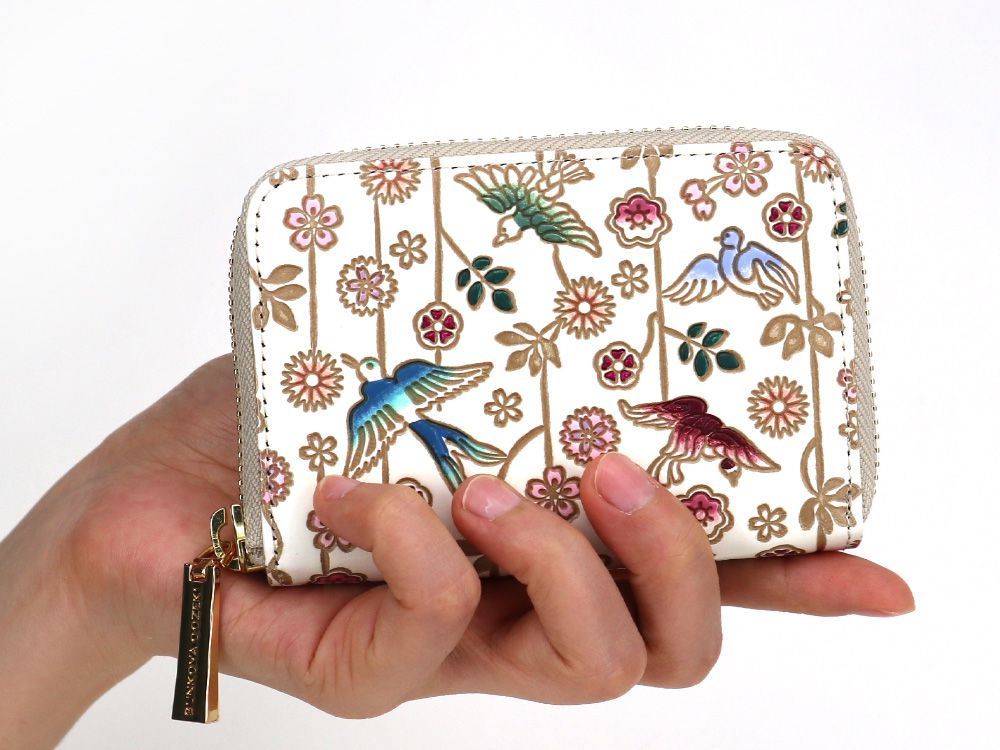 Birds and Cherry Blossoms Zippered Coin Purse