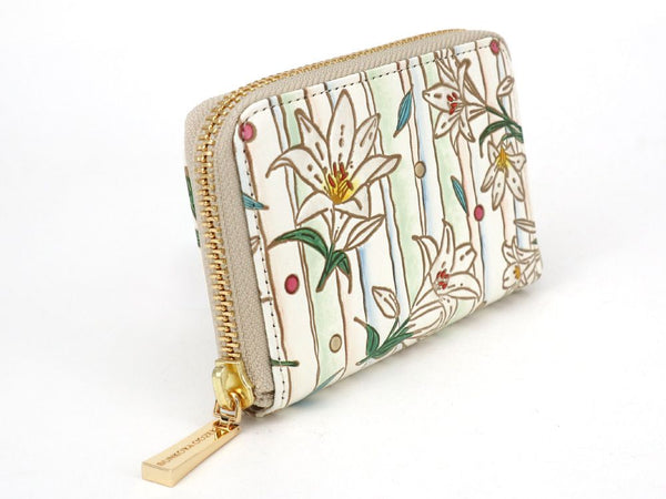 White Lilies Zippered Coin Purse