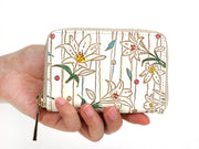 White Lilies Zippered Coin Purse