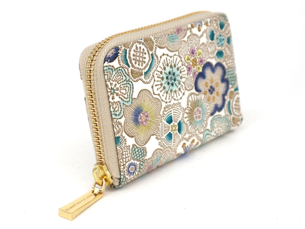 Spring Bloom (Blue) Zippered Coin Purse