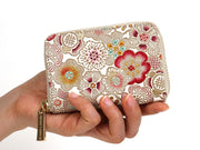 Spring Bloom (Red) Zippered Coin Purse