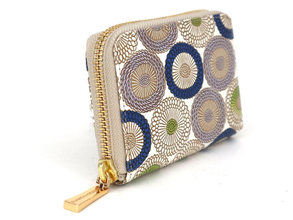 Umbrella Chrysanthemums (Shimmering Blue) Zippered Coin Purse