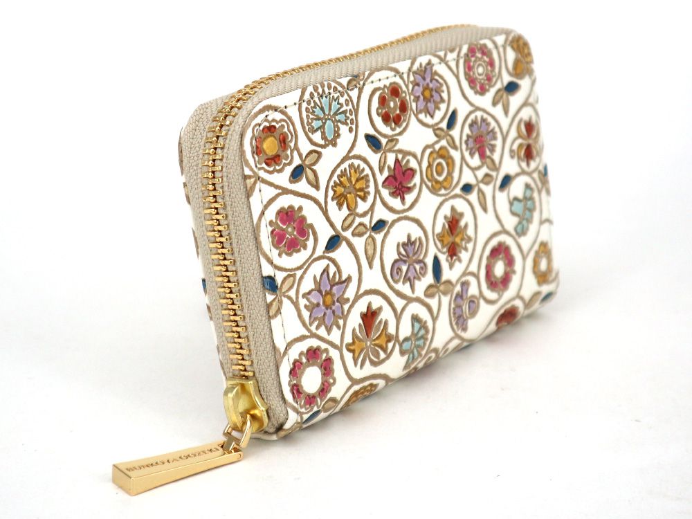 KINKARAKOBANA - Small Golden Flowers Zippered Coin Purse