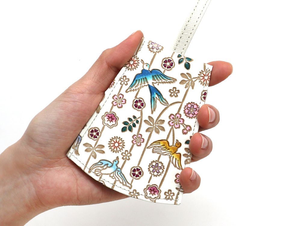 Birds and Cherry Blossoms Bell Key Case