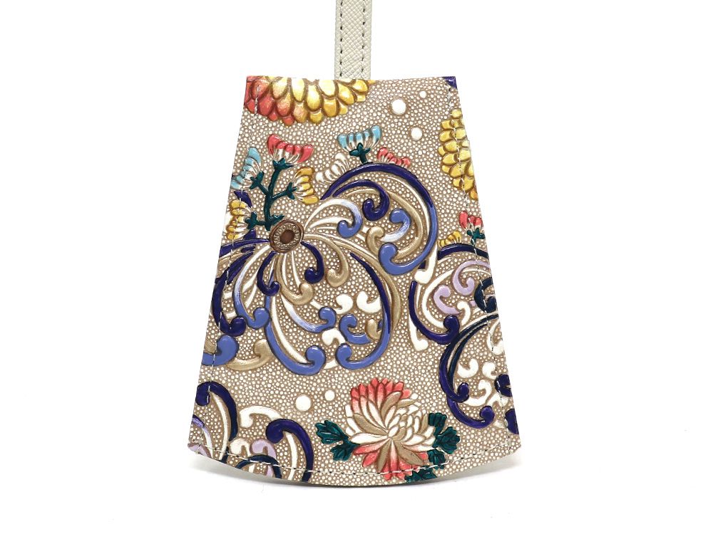 RANGIKU - Firework Chrysanthemums (Blue&Yellow) Bell Key Case