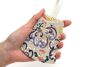 RANGIKU - Firework Chrysanthemums (Blue&Yellow) Bell Key Case