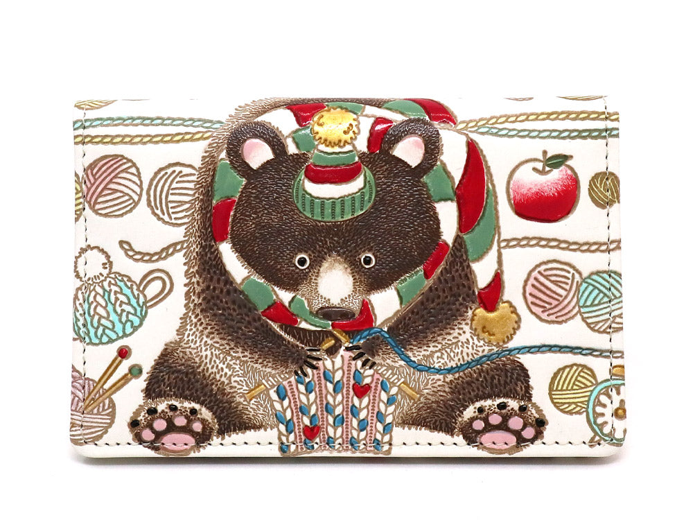 Knitting Bear Double Sided Business Card Case