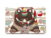 Knitting Bear Double Sided Business Card Case