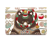 Knitting Bear Double Sided Business Card Case