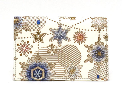 Snow Ornaments (Blue) Double Sided Business Card Case