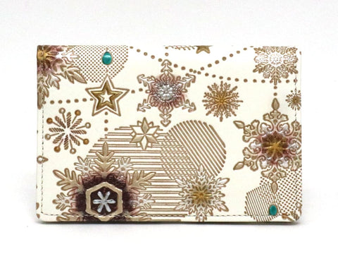 Snow Ornaments (Brown) Double Sided Business Card Case