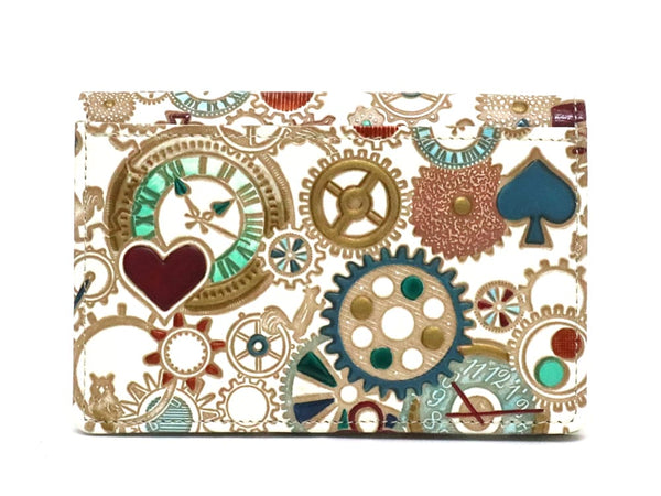 Gears Of Time (Blue-Green) Double Sided Business Card Case