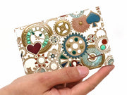 Gears Of Time (Blue-Green) Double Sided Business Card Case