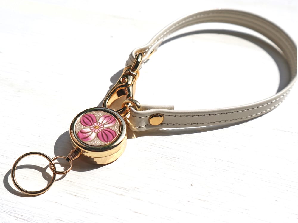 Pink Retractable reel strap