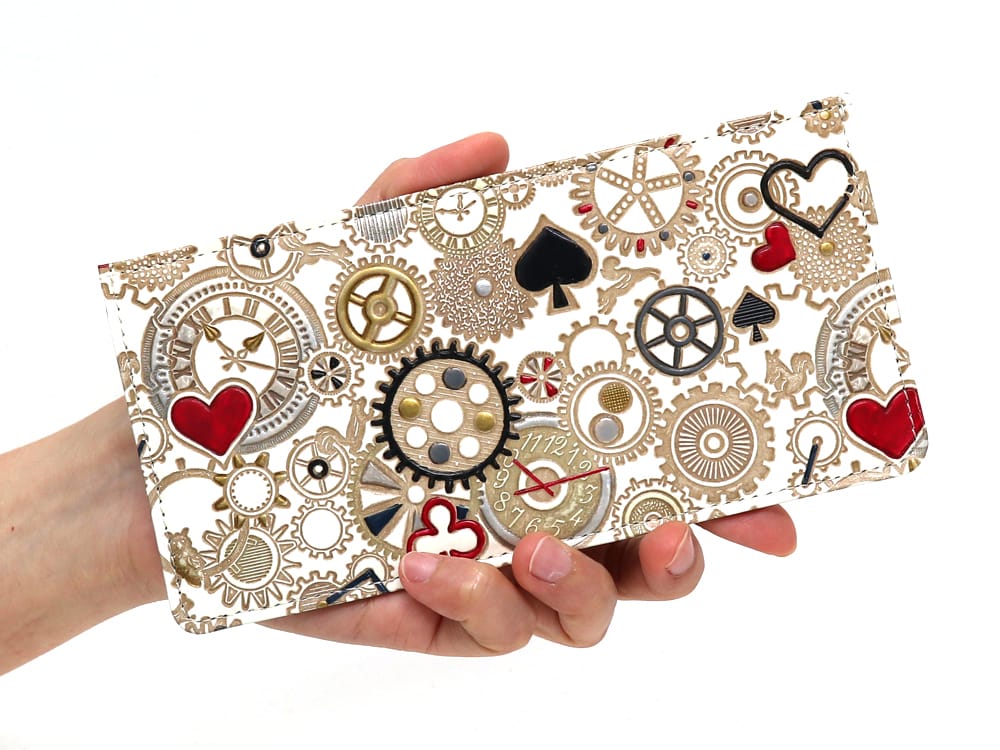Gears Of Time (Red-Black) Slim Minimalist Wallet